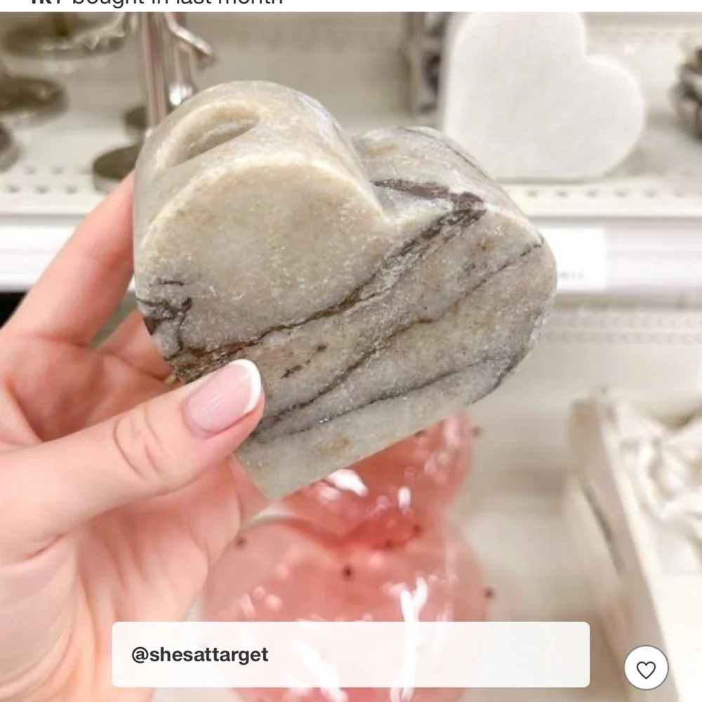 NWT Threshold Marble Heart Taper Candle Holder